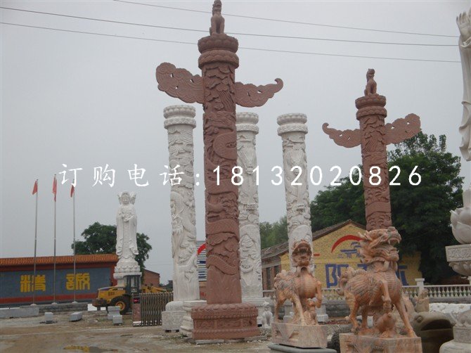華表石雕，花崗巖柱子石雕