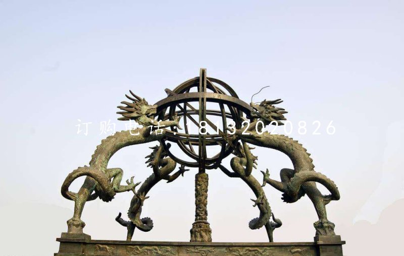 渾天儀銅雕，大學(xué)校園銅雕 (3)