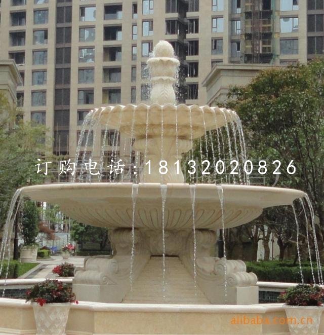 三層歐式噴泉石雕，小區噴泉雕塑