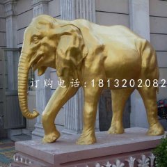 玻璃鋼仿銅大象，門口大象雕塑
