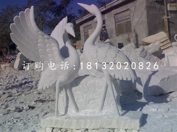 大理石仙鶴石雕 動物石雕 公園景觀石雕 (4)