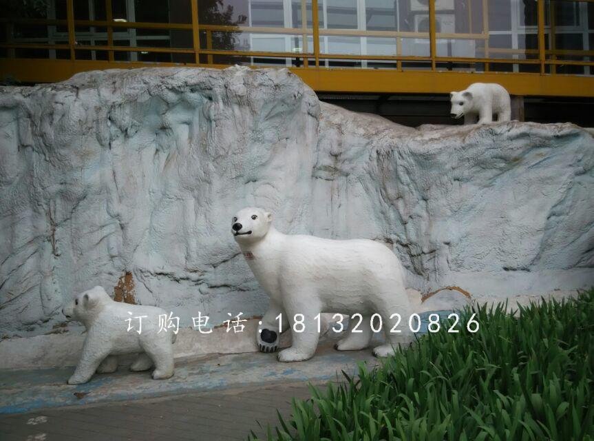 玻璃鋼北極熊，商場動物雕塑