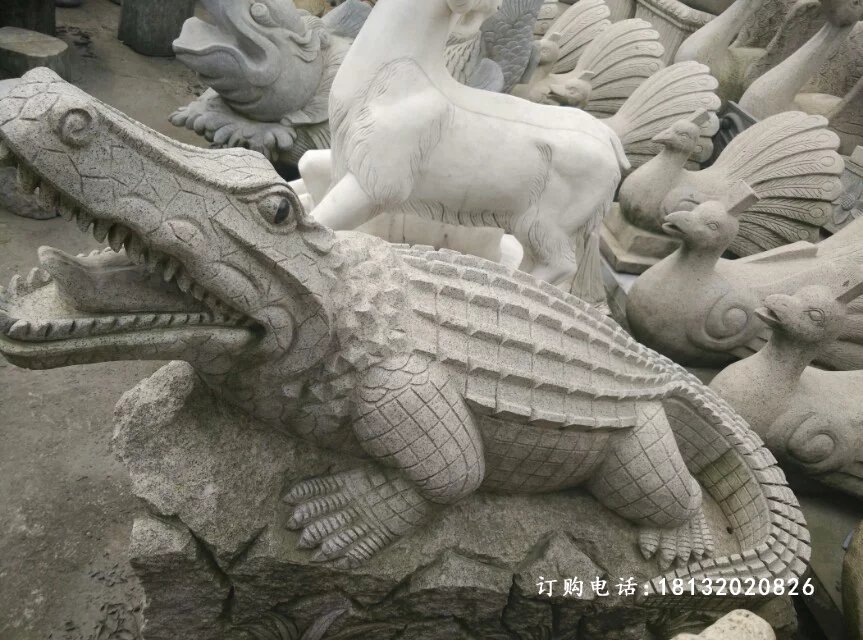 鱷魚石雕，大理石鱷魚雕塑 (1).jpg