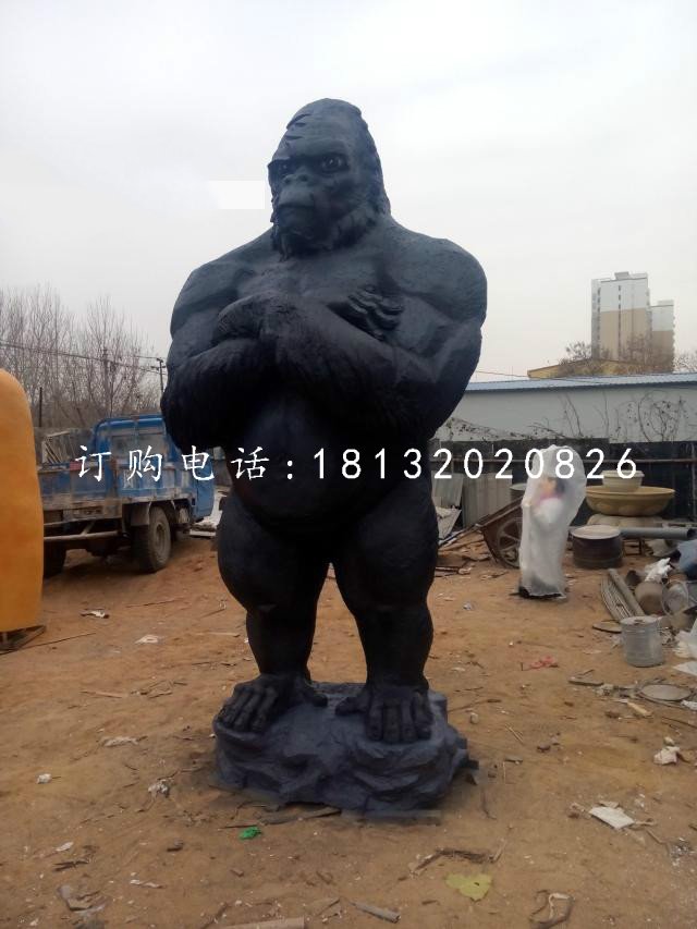 站立的大猩猩雕塑，玻璃鋼動物