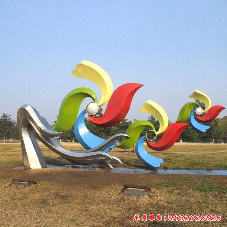 不銹鋼七彩風(fēng)車雕塑校園景觀不銹鋼雕塑