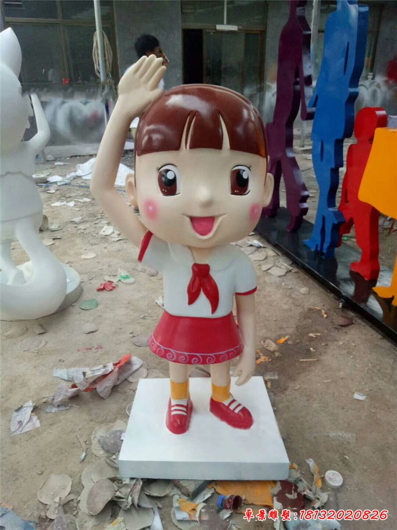 玻璃鋼卡通小學(xué)生雕塑 (3)[1]