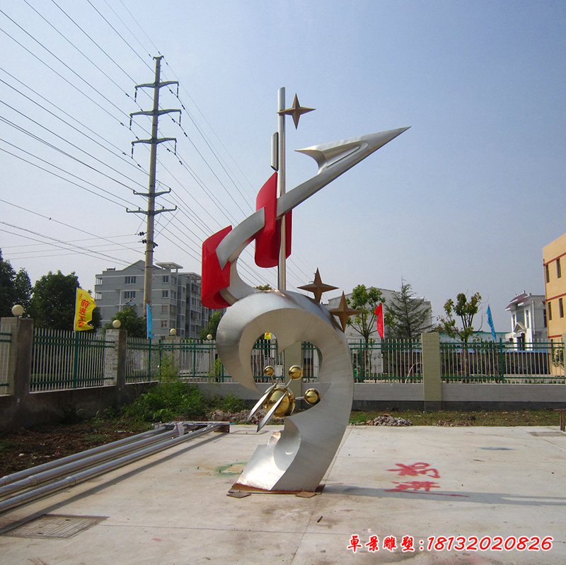 不銹鋼學校雕塑，學校科技雕塑校園雕塑