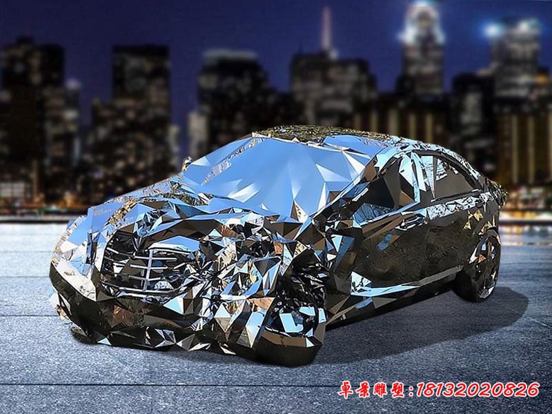 不銹鋼抽象汽車雕塑