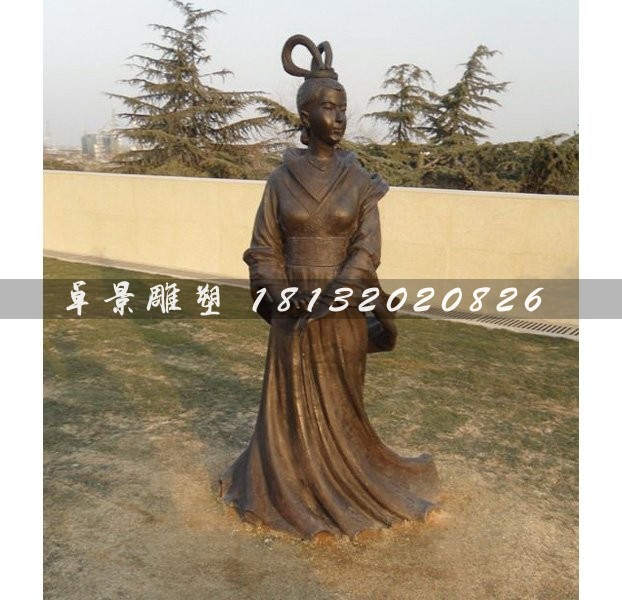 古代美女銅雕，廣場(chǎng)古人雕塑