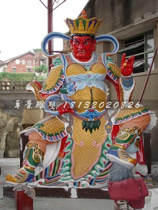 玻璃鋼四大天王雕塑，玻璃鋼彩色四大天王雕塑