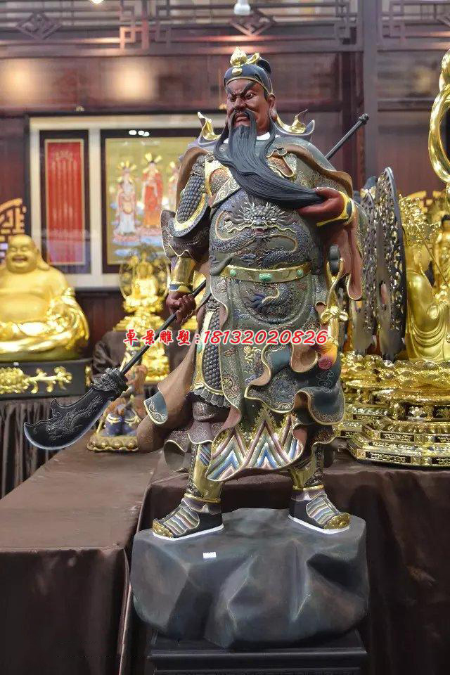 玻璃鋼關(guān)公雕塑，玻璃鋼人物雕塑