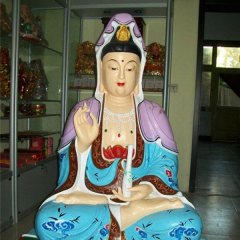 觀音菩薩雕塑，玻璃鋼彩繪觀音雕塑