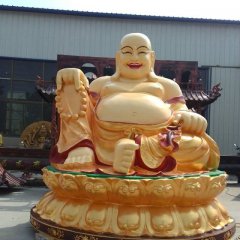 笑面佛雕塑，玻璃鋼坐式佛像