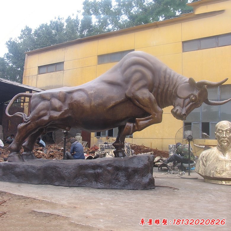 企業開荒牛銅雕