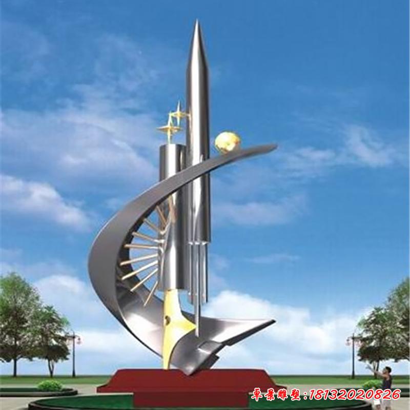 不銹鋼校園標志雕塑3