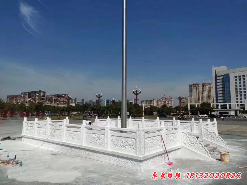廣場(chǎng)漢白玉升旗臺(tái)雕塑