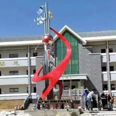 校園不銹鋼抽象啟航雕塑