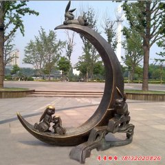 十二生肖兔子銅雕