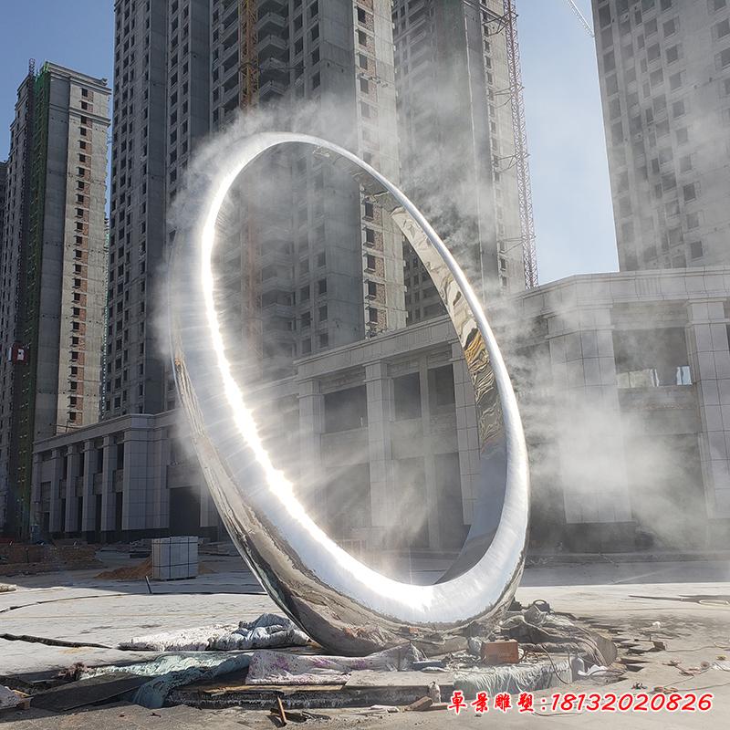 不銹鋼創意小區圓環雕塑