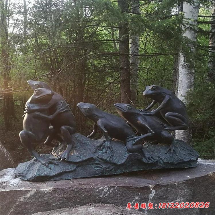 鑄銅公園青蛙動物雕塑