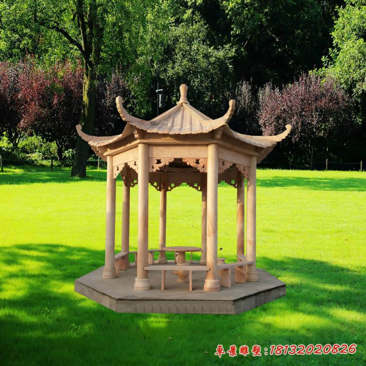廣場(chǎng)八角涼亭石雕