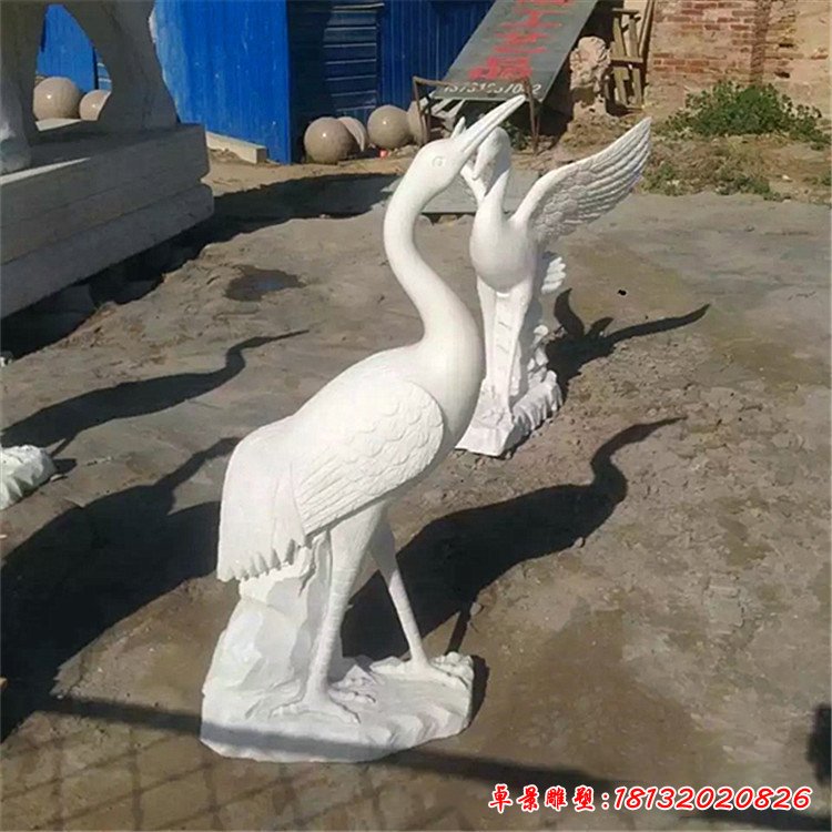 晚霞紅石雕鳳凰 漢白玉石雕仙鶴 樓頂鎮宅吉祥鳥天鵝擺件72036