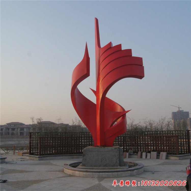 企業不銹鋼抽象開拓雕塑