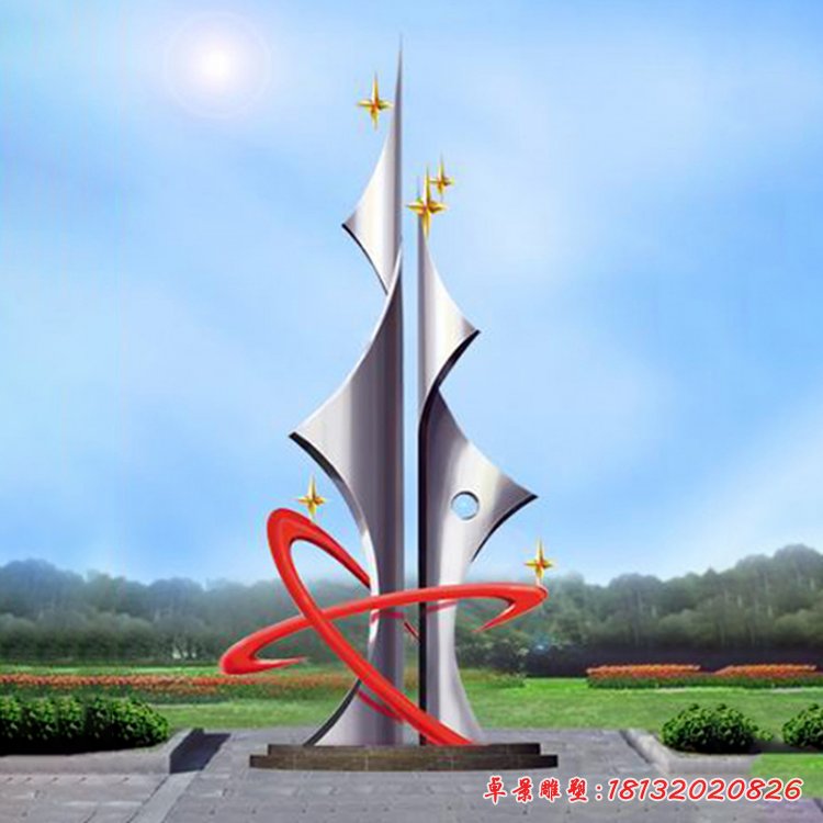 不銹鋼理想之夢雕塑，不銹鋼企業抽象雕塑[1]