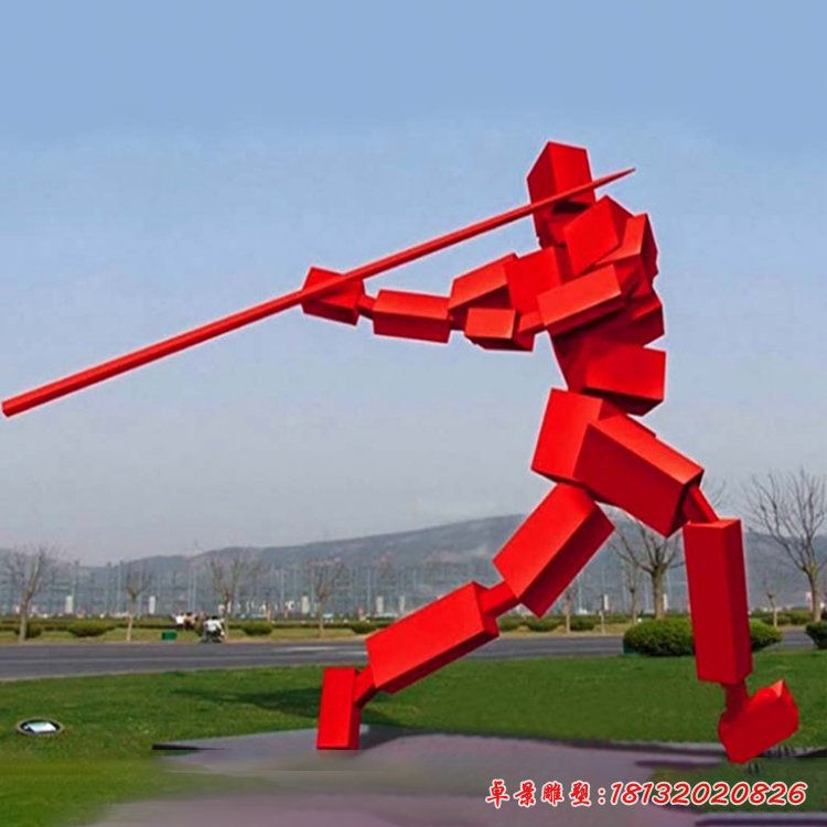 運動擲標槍人物不銹鋼雕塑