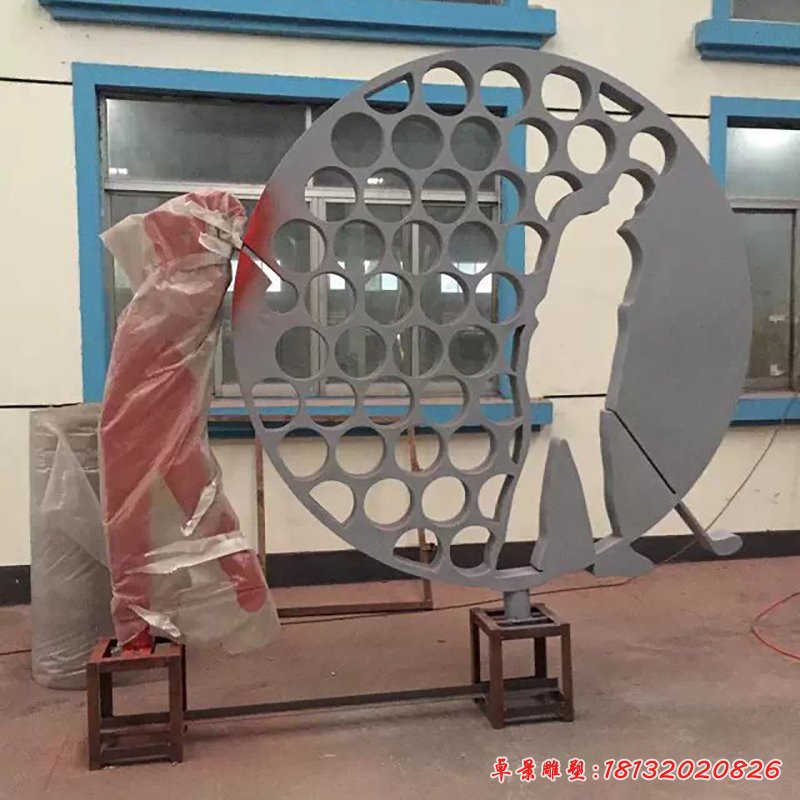 不銹鋼打高爾夫球雕塑，廣場(chǎng)不銹鋼運(yùn)動(dòng)雕塑 (6)