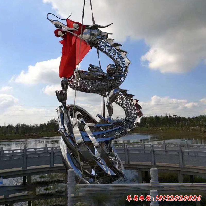 廠家不銹鋼大型龍雕塑金屬鏤空動(dòng)物擺件城市建筑擺件廣場(chǎng)園林景觀擺放18191915
