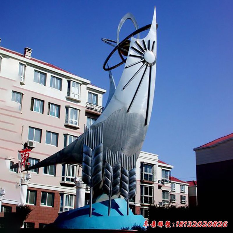 企業不銹鋼收獲雕塑 (8)