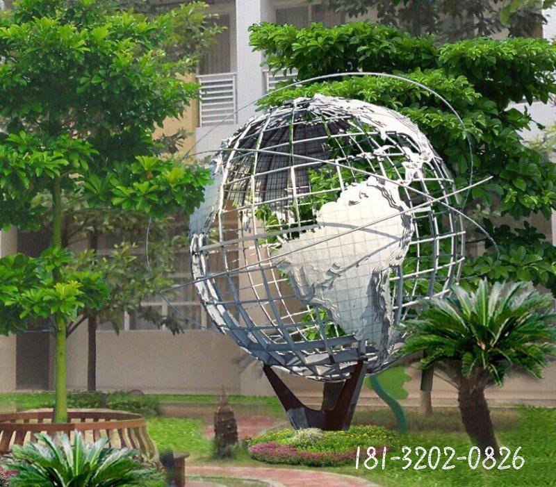 不銹鋼地球雕塑，校園不銹鋼雕塑