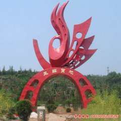 不銹鋼抽象鳳凰雕塑1動物雕塑