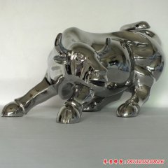 不銹鋼華爾街牛雕塑