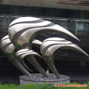 不銹鋼抽象魚雕塑