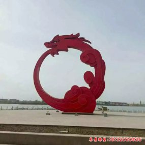 企業(yè)不銹鋼紅色烤漆雕塑龍