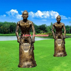 秋收人物仿銅雕塑