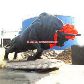 企業開荒牛銅雕塑