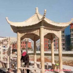 長(zhǎng)廊雕刻涼亭石雕