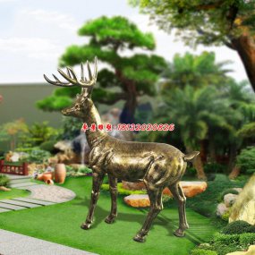 仿銅雕塑 鹿
