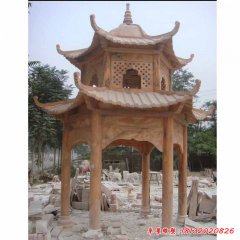 晚霞紅石材涼亭