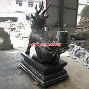 銅麒麟動物雕塑