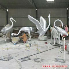金屬仙鶴雕塑