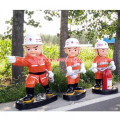 玻璃鋼消防人像雕塑