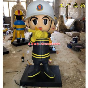 玻璃鋼消防員雕塑