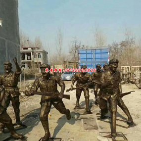 八路軍玻璃鋼雕塑