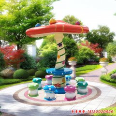 玻璃鋼蘑菇亭雕塑