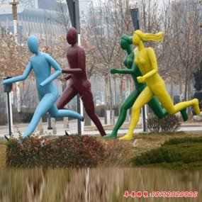 玻璃鋼跑步的人物雕塑