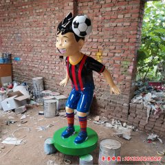 玻璃鋼卡通男孩踢足球